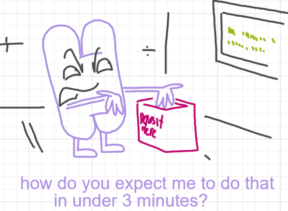 A panel from I've Been Everywhere, Man, episode nine of the Board Boards object show by Furretwalk/WalkingFurret.